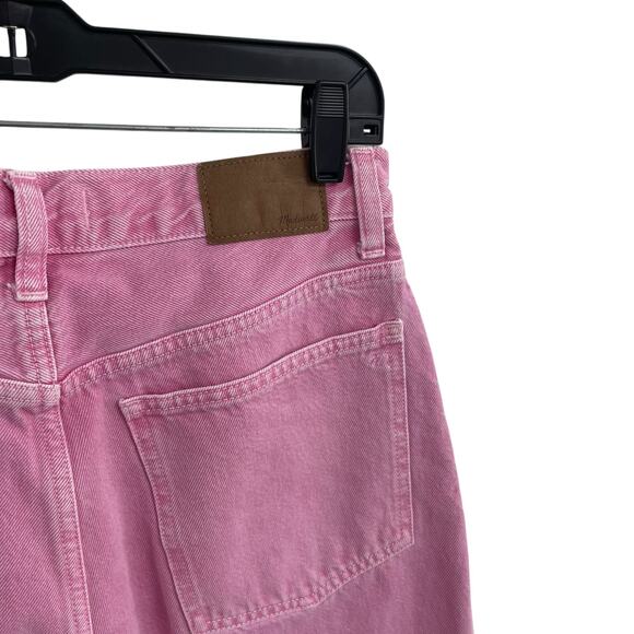 Madewell Baggy Straight Leg Jeans in Retro Pink High Rise Denim Womens 26 - Picture 7 of 10